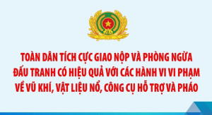 Bài tuyên truyền kêu gọi toàn dân thực hiện cuộc vận động giao nộp, thu hồi vũ khí, vật liệu nổ, công cụ hỗ trợ và pháo